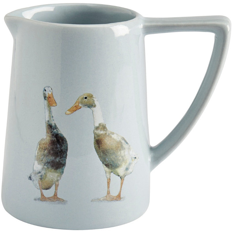 Grey ceramic duck jug small 11cm