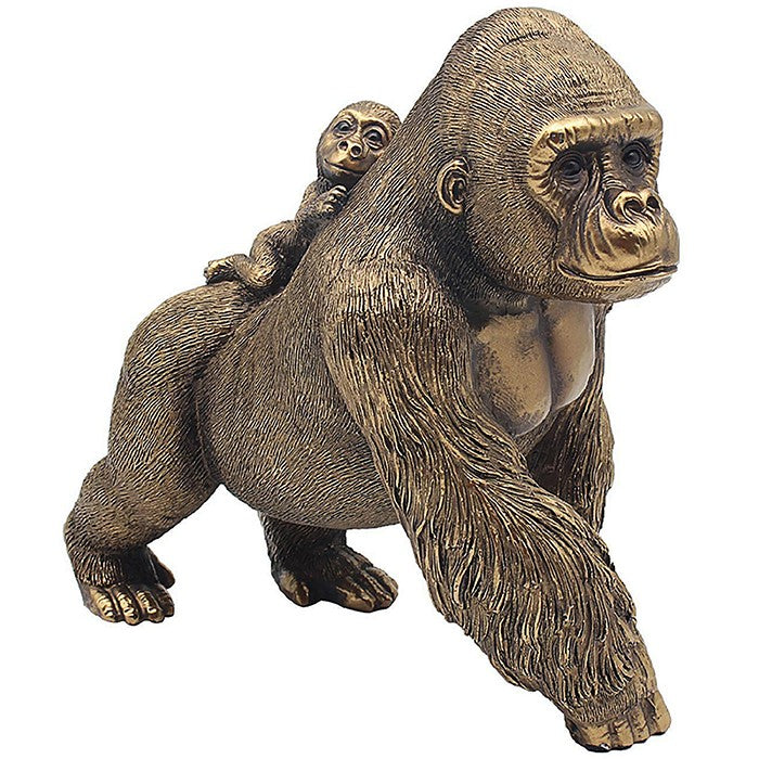 Reflections Bronze Resin Gorilla and baby