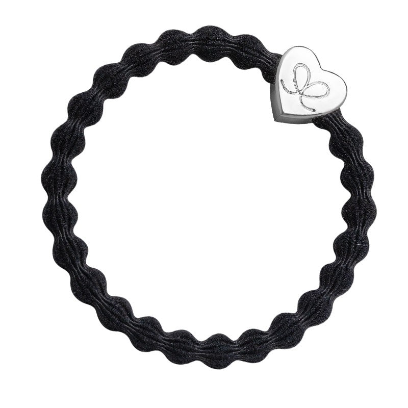 Bangle Bands by Eloise - Black with Silver Heart